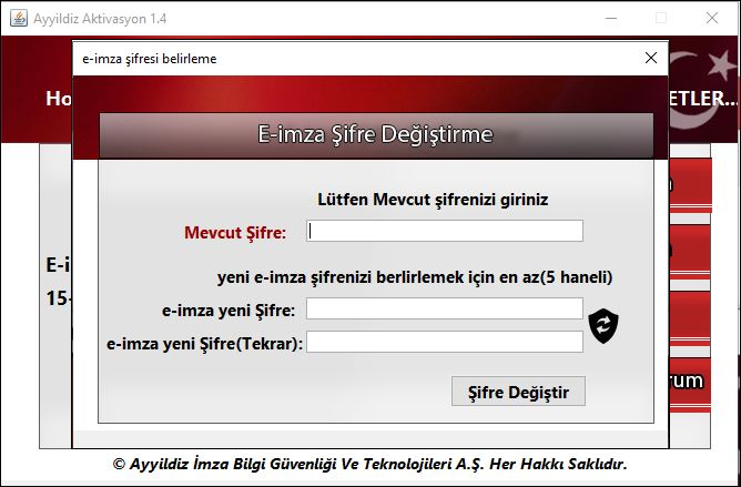 E-İmza Aktivasyon İşlemi
