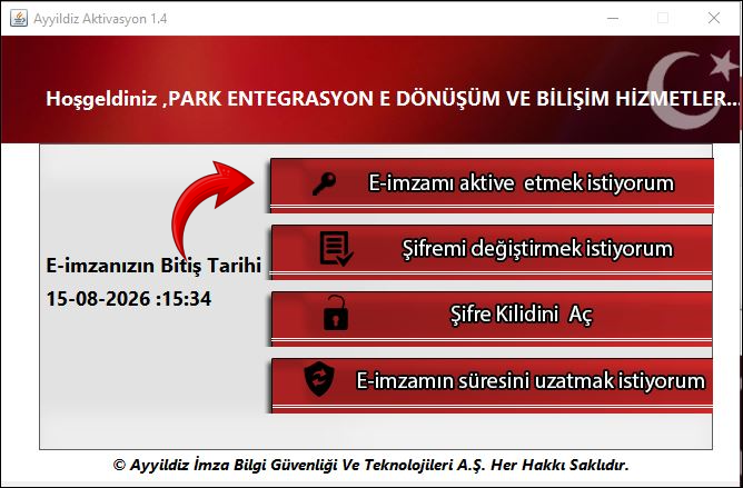 E-İmza Aktivasyon İşlemi